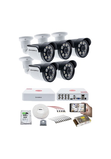5 Kameralı Güvenlik Kamerası Seti - Kdj-5s-8w-ss-p-v1