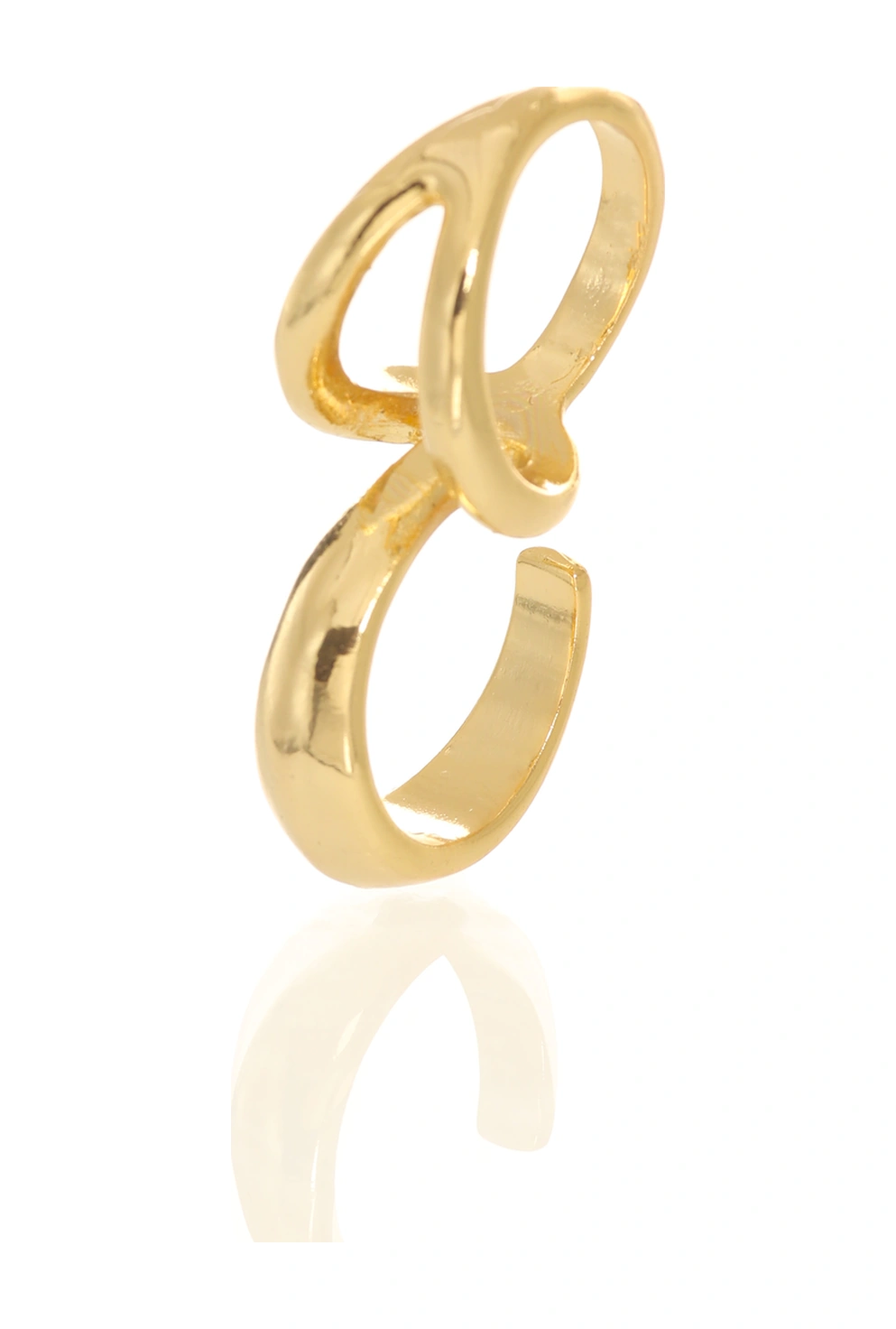 Labalaba Kadın İki Parmak Tasarım Yüzük Altın