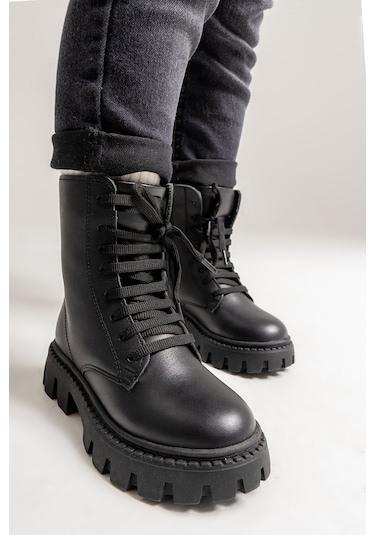 Mnpc Kız Çocuk Siyah Hakiki Deri Suya Dayanıklı Postal 25k3b110662 Siyah