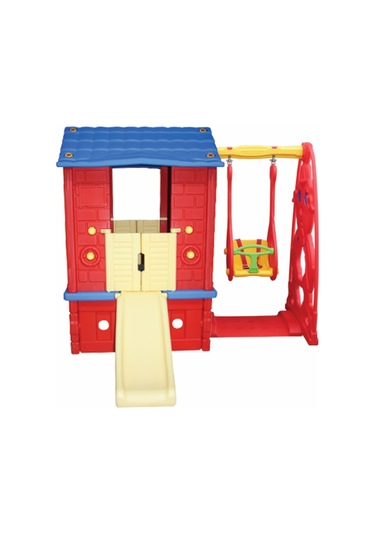 King Ev Kaydıraklı Salıncaklı Kırmızı/mavi