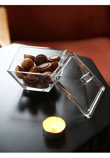 Pıta Kapaklı Cam Şekerlik, Ev Ve Kafe İçin 200 Ml. 314194713 Beyaz