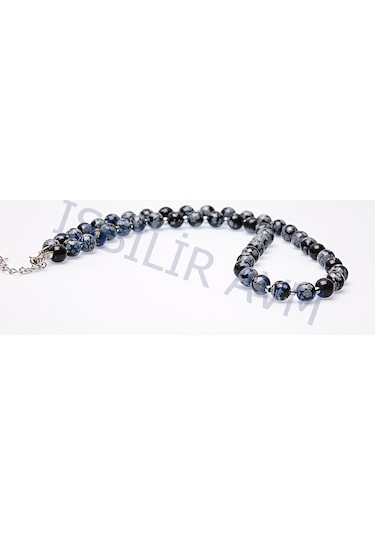 Obsidyen Taşi  Kolye Gri