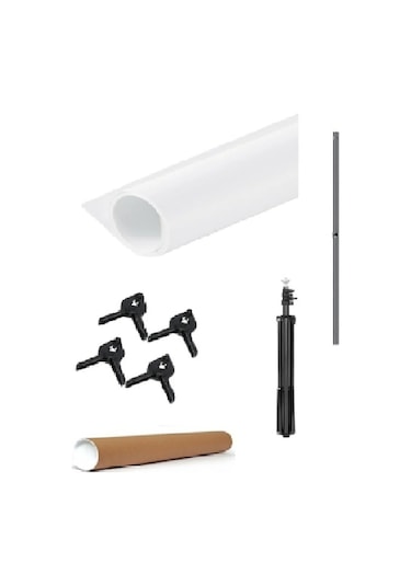 Deyatech Pvc White Screen Beyaz Fon Perde 1.5x2 m Fotoğraf ve Ürü