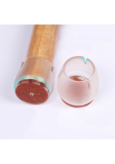 Singree 16 Adet Silikon Masa/sandalye Ayaklık, Kayma Engeli, Zemin Koruması, Cam Renkli, Ev Kullanıma Uygun