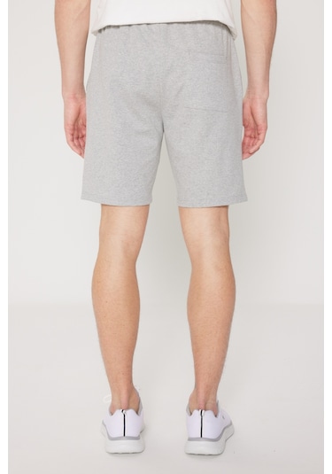 Ac&Co / Altınyıldız Classics Erkek Grı Melanj Standart Fit Normal Kesim 2 Iplik Cepli Recycle Pamuklu Örme Şort Gri Melanj