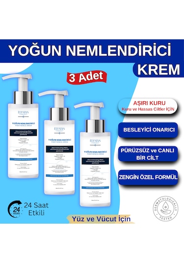 Elysian Essence Yoğun Nemlendirici Panthenol Krem 3'lü Set