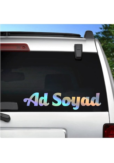 Kişiye Özel Ad Soyad Sticker 2 Adet - Araba Oto Motosiklet Karavan Sticker - 00096 12 Cm