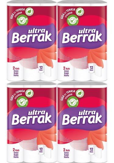 Berrak Çift Katlı Ultra Kağıt Havlu 12'li 4 Paket