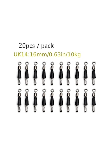 20 Adet Sazan Balıkçılık Hızlı Değişim Besleyici Döner Besleyici Döner Yapış Mücadele Konektörü - 16mm