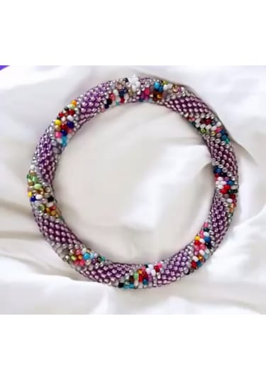 İkonik Stil Boncuk Bileklik Mor