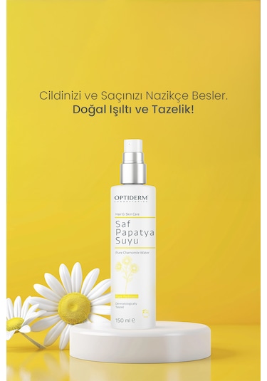 Optiderm Papatya Suyu Saç Ve Yüz Toniği %100 Doğal Ve Saf 150 Ml