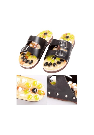 Dolıty Akupunktur Masaj Terlikleri Hediyeler Kaymaz 41'den-42'ye Siyah