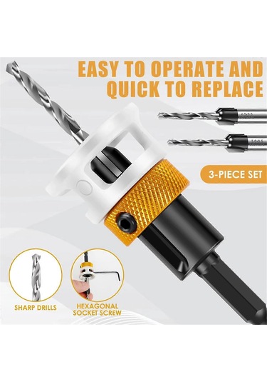 Ayarlanabilir Derinlik Durdurucu, Hızlı Değişim Ve Değiştirilebilir Uçlu Havşa Matkap Ucu Setikaiyi