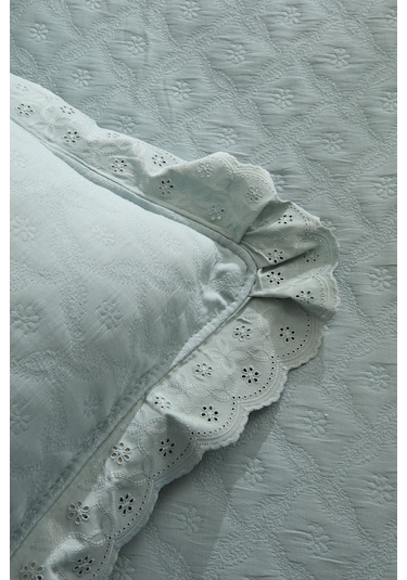 Karaca Home Arya Çift Kişilik Yatak Örtüsü Seti Mavi Mavi