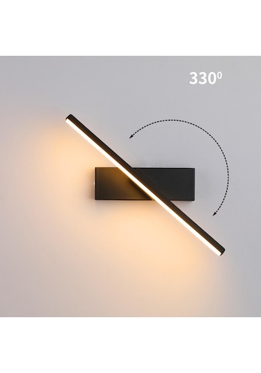 Suntek Modern Dönen Duvar Lambası Ev Yatak Odası Merdiven Koridor Siyah Sıcak Işık Siyah