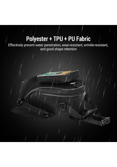 Çoğu Cross-sürüş Motosikletine Uygun Telefon Tutuculu Çok Fonksiyonlu Motosiklet Tankı Çantası Siyah