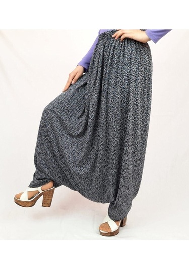 Özözkanlar Çiçekli Yöresel Menekşe Aşağıdan Ağlı Kadın Şalvar Çok Renkli