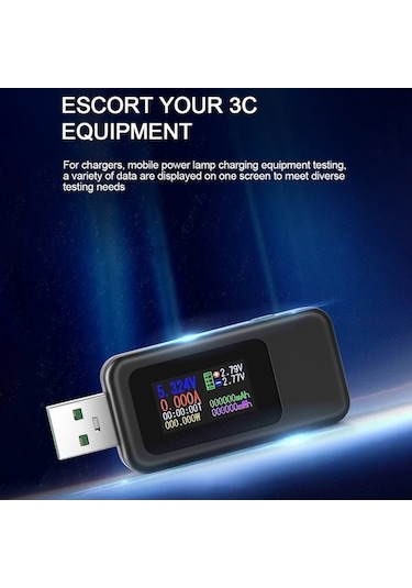 Pazly Voltmetre Usb Test Şarj Ölçer Kws-mx18l Kws Güç Gerilim Dijital Dedektörü Dc Cihazı Bankası Ampermetre Akım Zv