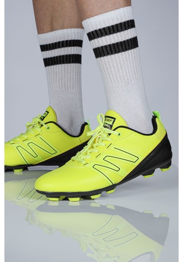 Jump 28524 Neon Yeşil - Siyah Çim Halı Saha Krampon Futbol Ayakkabısı