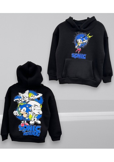 Yeni Sezon Erkek Çocuk Sweatshirt Hoodie Siyah