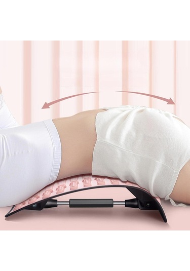 Homyl Sırt Gerdirici Ayarlanabilir Masaj Aleti Kas Eğitimi Yoga Pembe