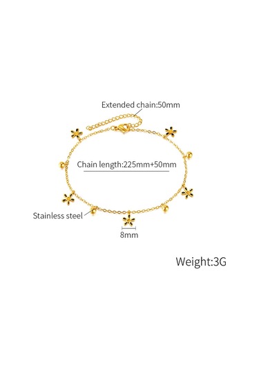 Sones Opk Gz199 Paslanmaz Çelik Çiçek Boncuk Bileklik Altın