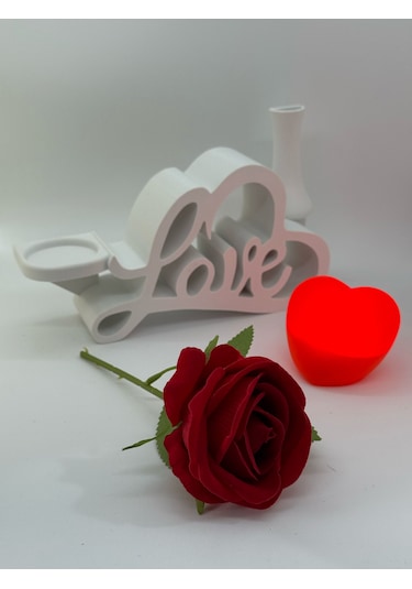 Sevda Gülü Romantik Masa Gece Lambası