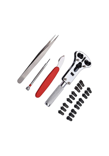 Xurunkeji 22 Parça Saat Tamir Takımı Saatçi Arka Kapak Sökücü Açıcı Bağlantı Pimi Saat Pilleri Boyutlandırma Aracı Saat Tamir Aracı Diğer