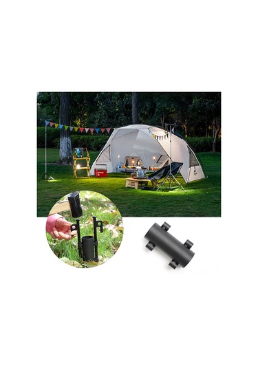 Springsun Rüzgar Geçirmez Kamp Çadırı Şemsiye Sabitleyici Metal Tüp - 35mm Siyah