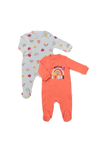 Miniworld Erkek Kız Bebek Hello Renkli 2'Li Bebek Tulum Seti 16880 001