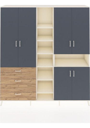 Hyperion Dolap 13 Raflı 3 Çekmeceli 6 Kapaklı 220x44x243 Aytaşı-antrasit/çam Antrasıt/atlas Çam Hyperion Dolap 13 Raflı 3 Çekmeceli 6 Kapaklı 220x44x243 Aytaşı-antrasit/çam Antrasıt/atlas Çam