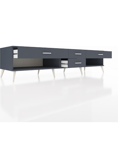 Kronos Tv Ünitesi 4 Çekmeceli 220x59x51 Antrasit-antrasit Antrasıt/antrasıt - Antrasıt