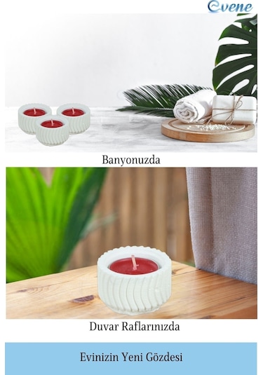 Mumluk Şamdan Tealight Mum Uyumlu Tekerlek Model - Beyaz
