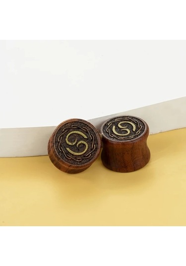 Willowhaven 2 Adet El Yapımı Geri Dönüştürülmüş Ahşap Burç Küpe - 20mm Oğlak Diğer