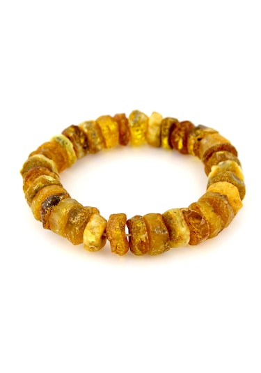 Kehribar Bileklik Amorf Tasarım Ambergold Blk23-132 Çok Renkli