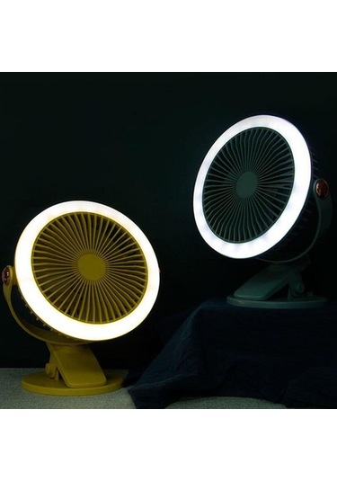 Mini Masaüstü Klipsli Fan 1200mah Usb Fan 360 Derece Dönüş, Yeşil 9444 Yeşil