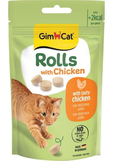 Gimcat Rolls With Chicken Tavuklu Kedi Ödül Tableti 50 Gr