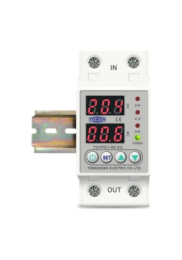 Tomzn 63A Monofaz Voltaj ve Akım Koruma Yüksek Alçak Gerilim Yıldırım Koruyucu Röle