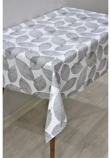 Elyaf Astarlı Silinebilir Pvc Muşamba Masa Örtüsü 165-a Yapraklı-gri