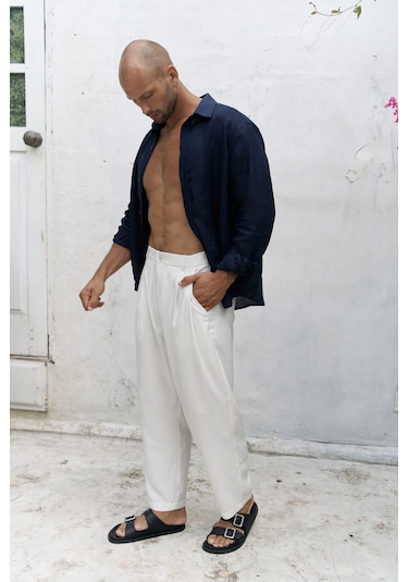 Ales Ekru Erkek Pantolon Ekru