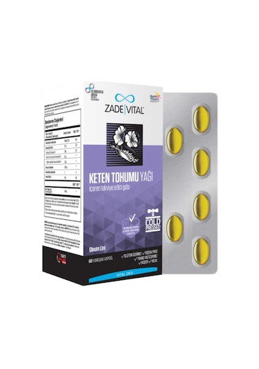 Zade Vital Keten Tohumu Yağı 625Mg 60 Kapsül