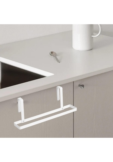 Homyl Mutfak Dolap Kapı Havlusu Tutucu El Çubuğu Depolama Raf Beyaz