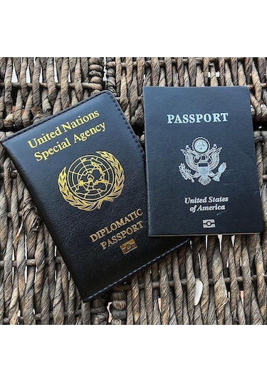 Trendooze Siyah Pasaport Milletler Kapağı Diplomatik Birleşmiş Qz Siyah