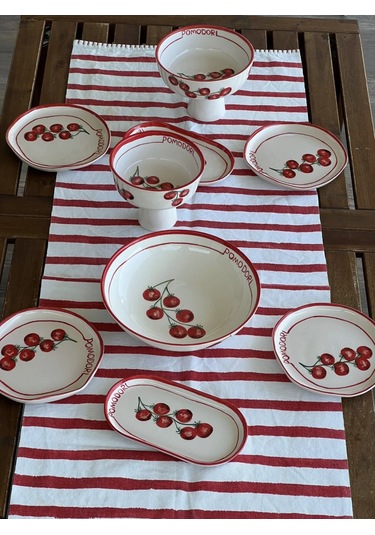Pomodori Domates Desenli Şekilsiz Pasta Tabağı 20 Cm Çok Renk