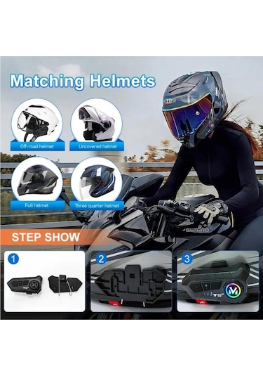 Prepare Y10 Bluetooth 5.0 Motosiklet Kulaklık