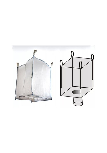 1 Adet Sanayi Tipi Big Bag Büyük Grit Çuval 90x90x120 Cm Alt Bacalı Tahliyeli