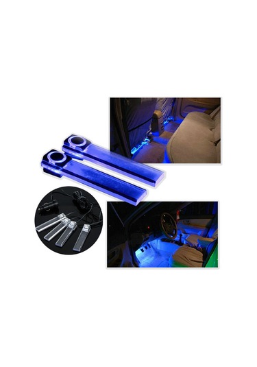 Moveevo Araç İç Dekorasyon Işığı 12v Led 4'lü Paket Mavi Renkli Ayarlanabilir Oto Döşeme Lambası Gösterildiği Gibi