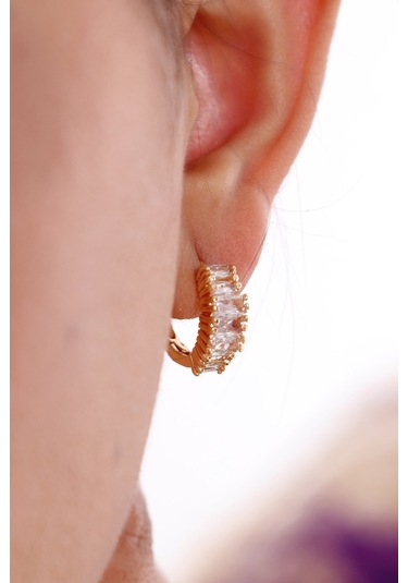 Bhs Life Kadın Taşlı Model Altın Kaplama Renk Küpe Çok Renkli