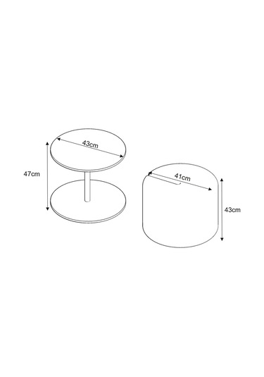 Vexana Puflu Yan Sehpa Saklanabilir Puflu Servis Sehpası Ceviz