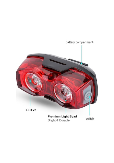 Çift Ledli Su Geçirmez Bisiklet Stop Lambası